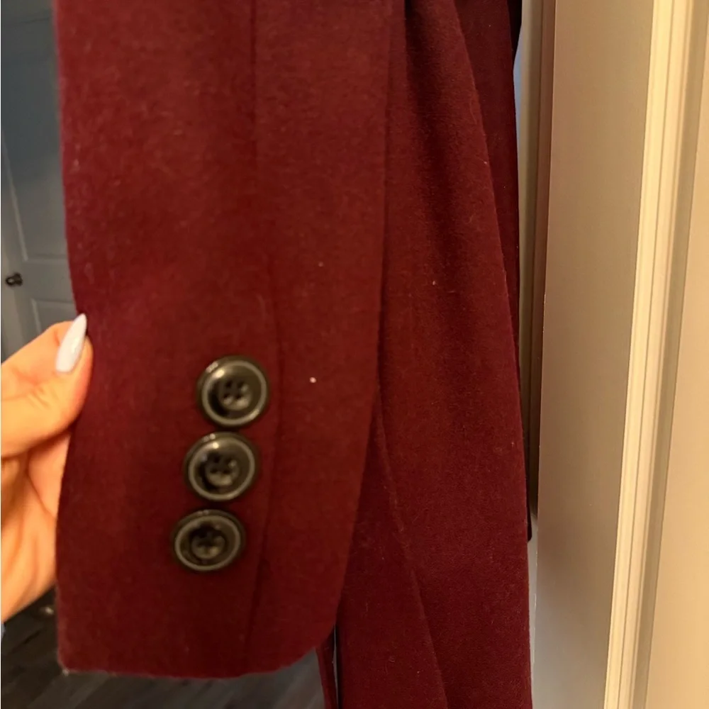 New York & Company Deep Burgundy Trench Coat - Picture 8 of 8